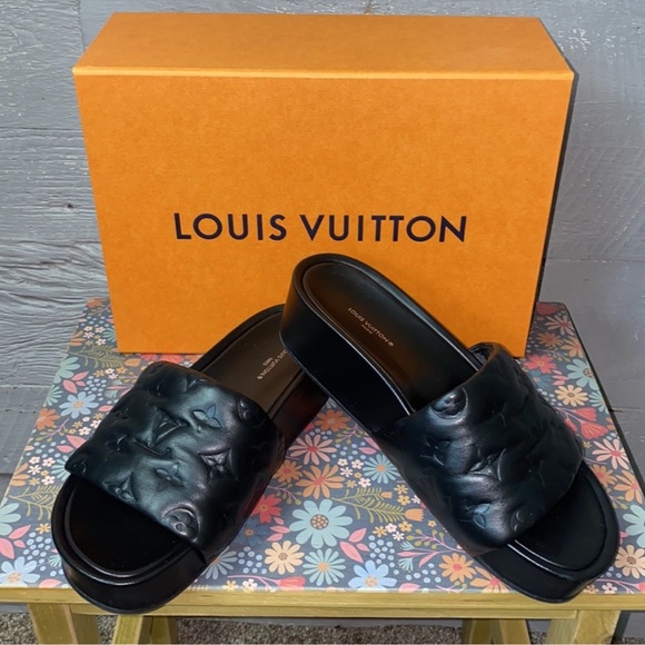 LOUIS VUITTON JUMBO PLATFORM MULES SLIDES PILLOW - Picture 8 of 10